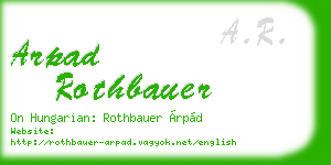 arpad rothbauer business card